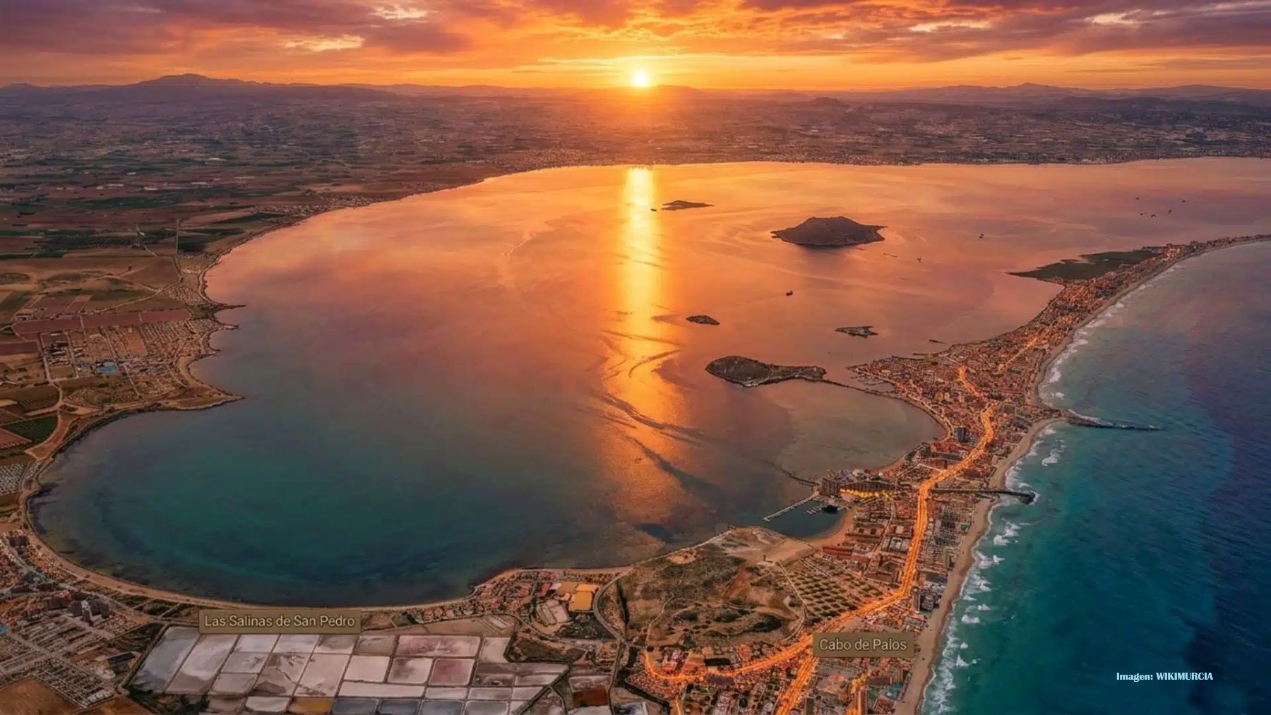 Vista panorámica de la laguna para ilustrar el estado del Mar Menor