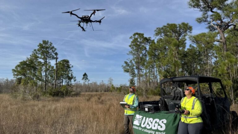 dron usgs radioseguimiento everglades