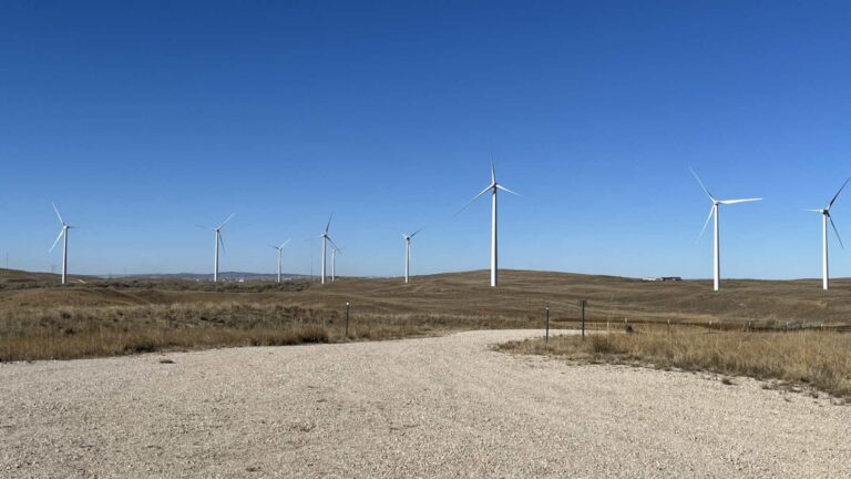 Parque eólico de Chevron cerca de Casper, en Wyoming, la ciudad cuyo vertedero de Casper enterró palas de aerogeneradores