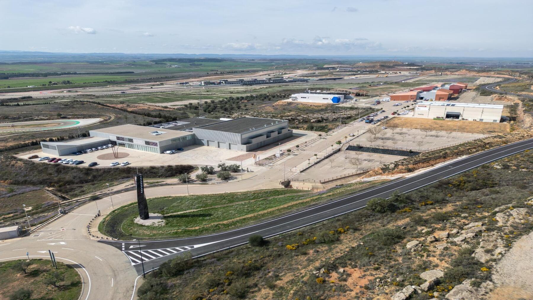 Vista aérea de TechnoPark MotorLand, donde CIRCE desarrollará una infraestructura de recarga bidireccional en Alcañiz