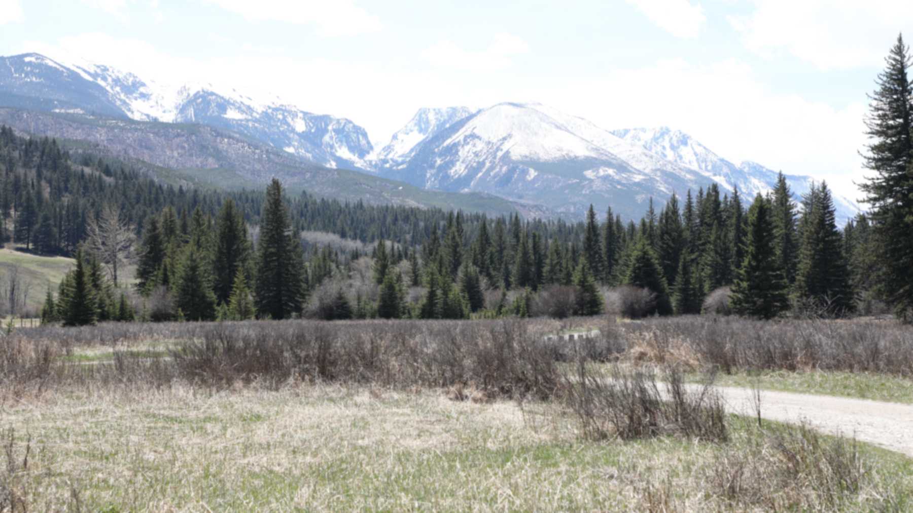 Valle del río West Boulder, cerca del rancho de Montana de Tom Brokaw, con las montañas Absaroka al fondo
